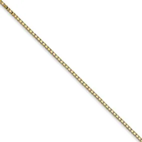 1.2mm 14k Yellow Gold Solid Box Chain Necklace