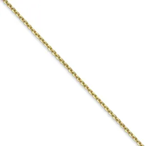 1.3mm, 10k Yellow Gold, Diamond Cut Cable Chain Necklace