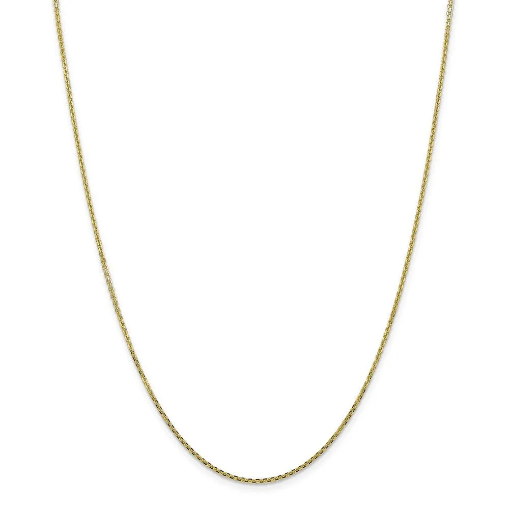 1.3mm, 10k Yellow Gold, Diamond Cut Cable Chain Necklace