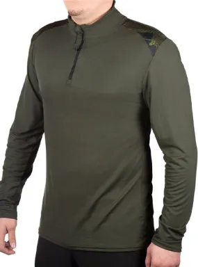 1/4 Zip Longsleeve Hexa Camo Shirt with Back Yoke