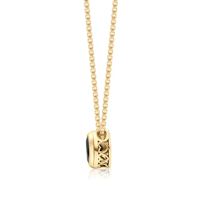 14K Gold Plated Black Cz Pendant Necklace