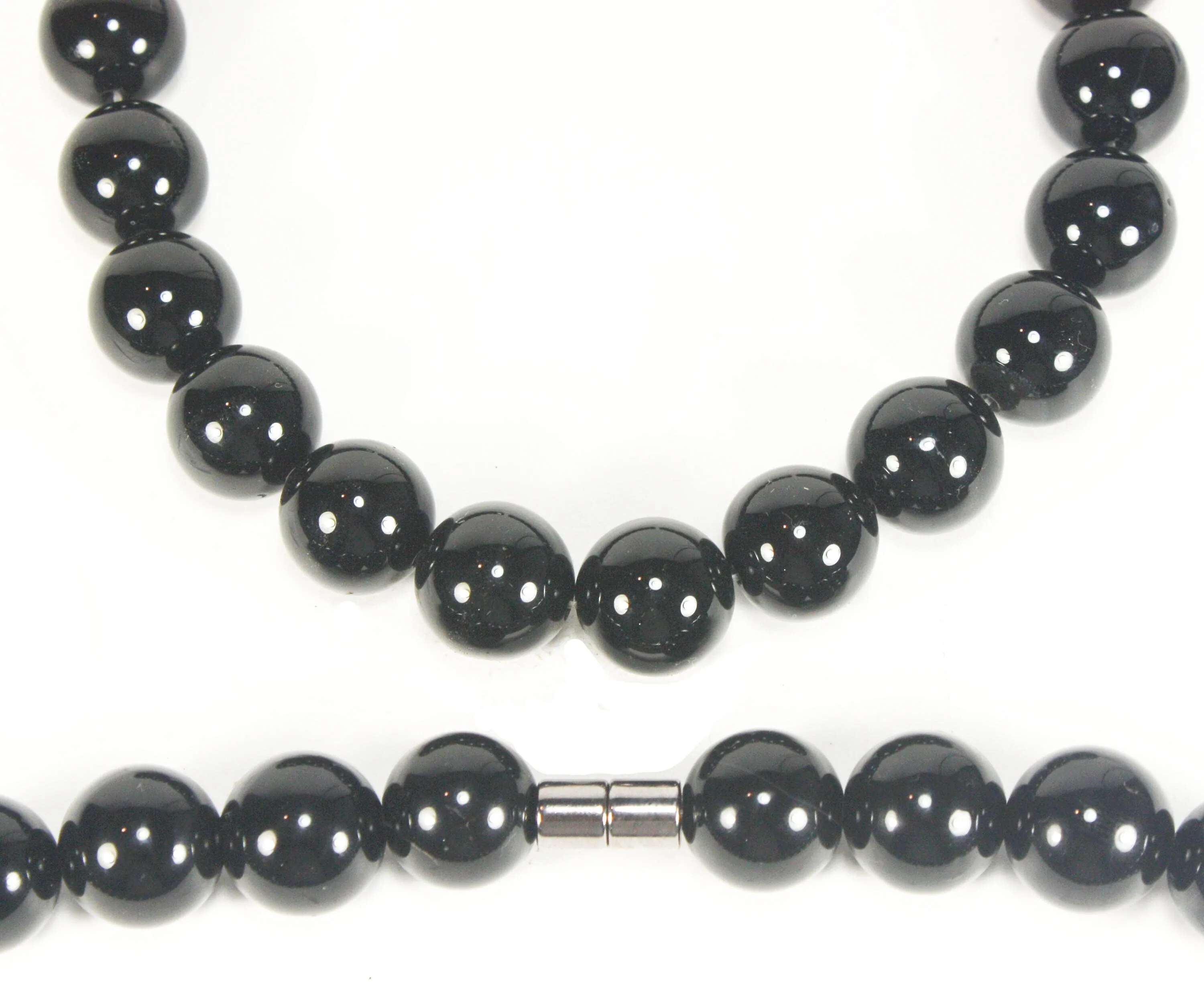 16mm Black Onyx Necklace - EMF Protection Jewelry - Empath Protection - Necklaces for Women/Men - Protection Stones with Magnetic clasp