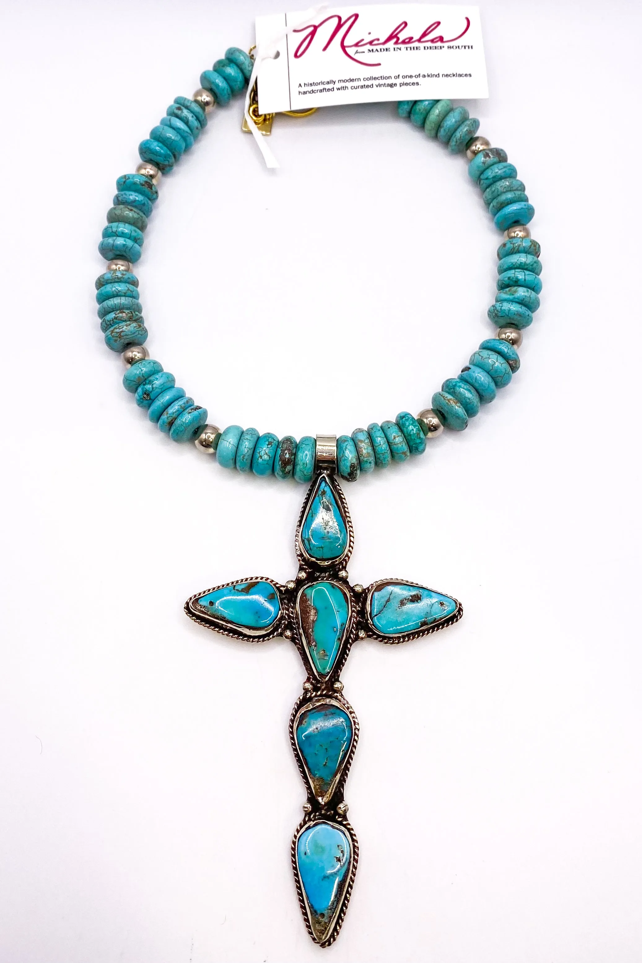 1960s Turquoise Pendant 1960s Tibetan Turquoise Necklace | Made In The Deep South