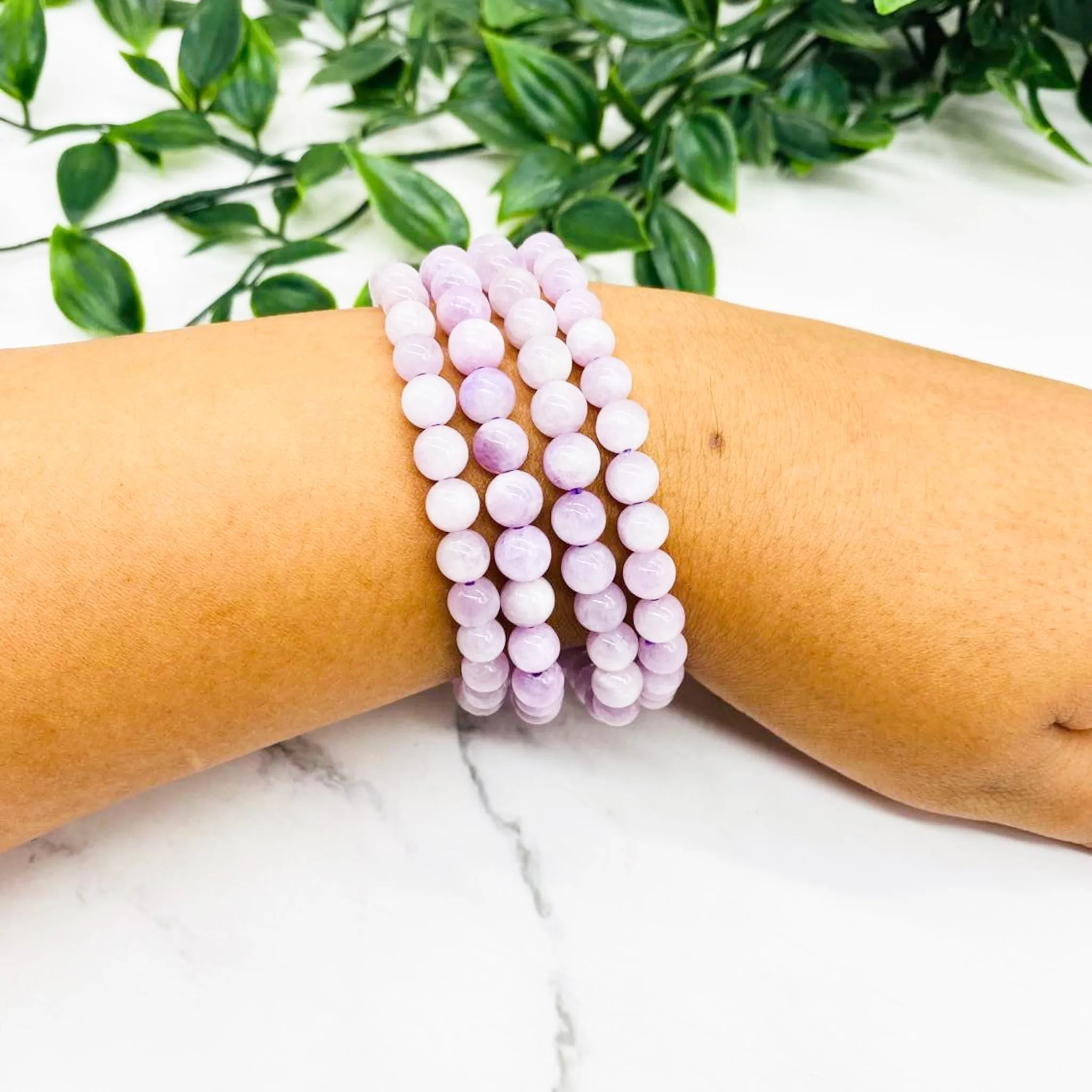 6 MM High Quality Kunzite Bracelet, Stone for Crown Chakra