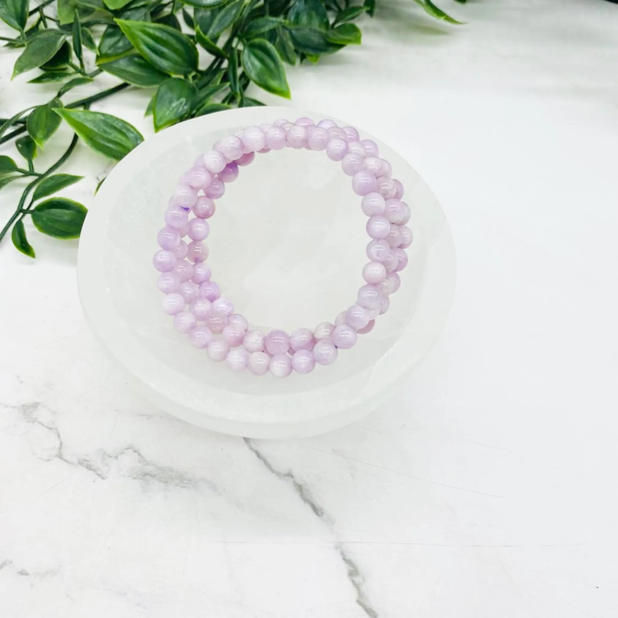 6 MM High Quality Kunzite Bracelet, Stone for Crown Chakra