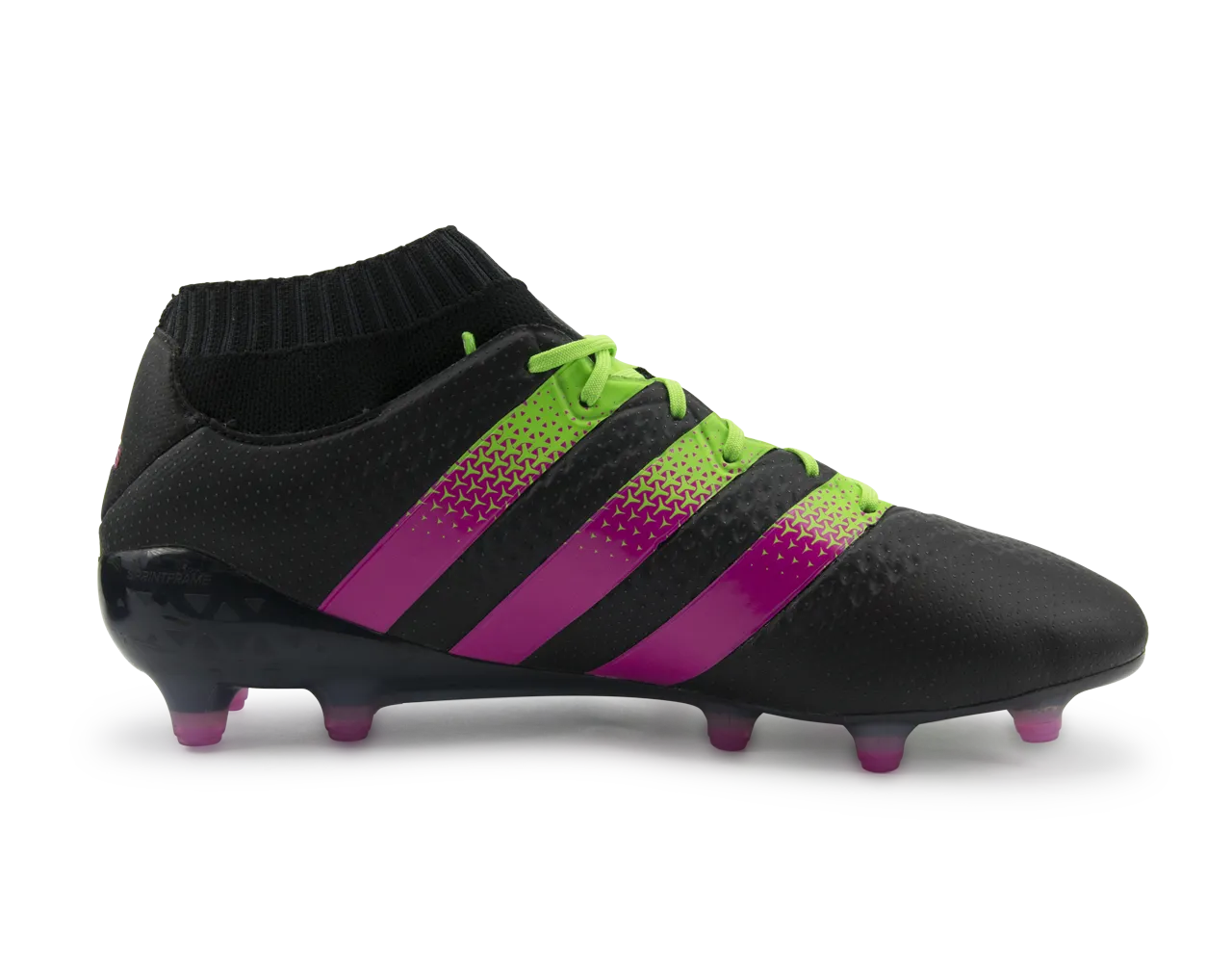 adidas Men's ACE 16.1 PrimeKnit FG/AG Black/Shock Pink/Solar Green