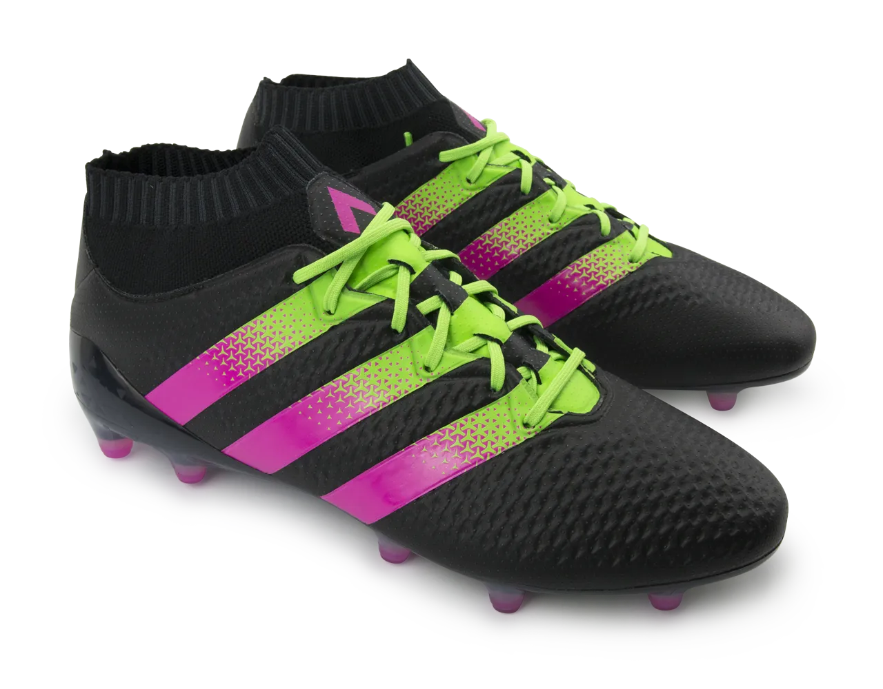 adidas Men's ACE 16.1 PrimeKnit FG/AG Black/Shock Pink/Solar Green