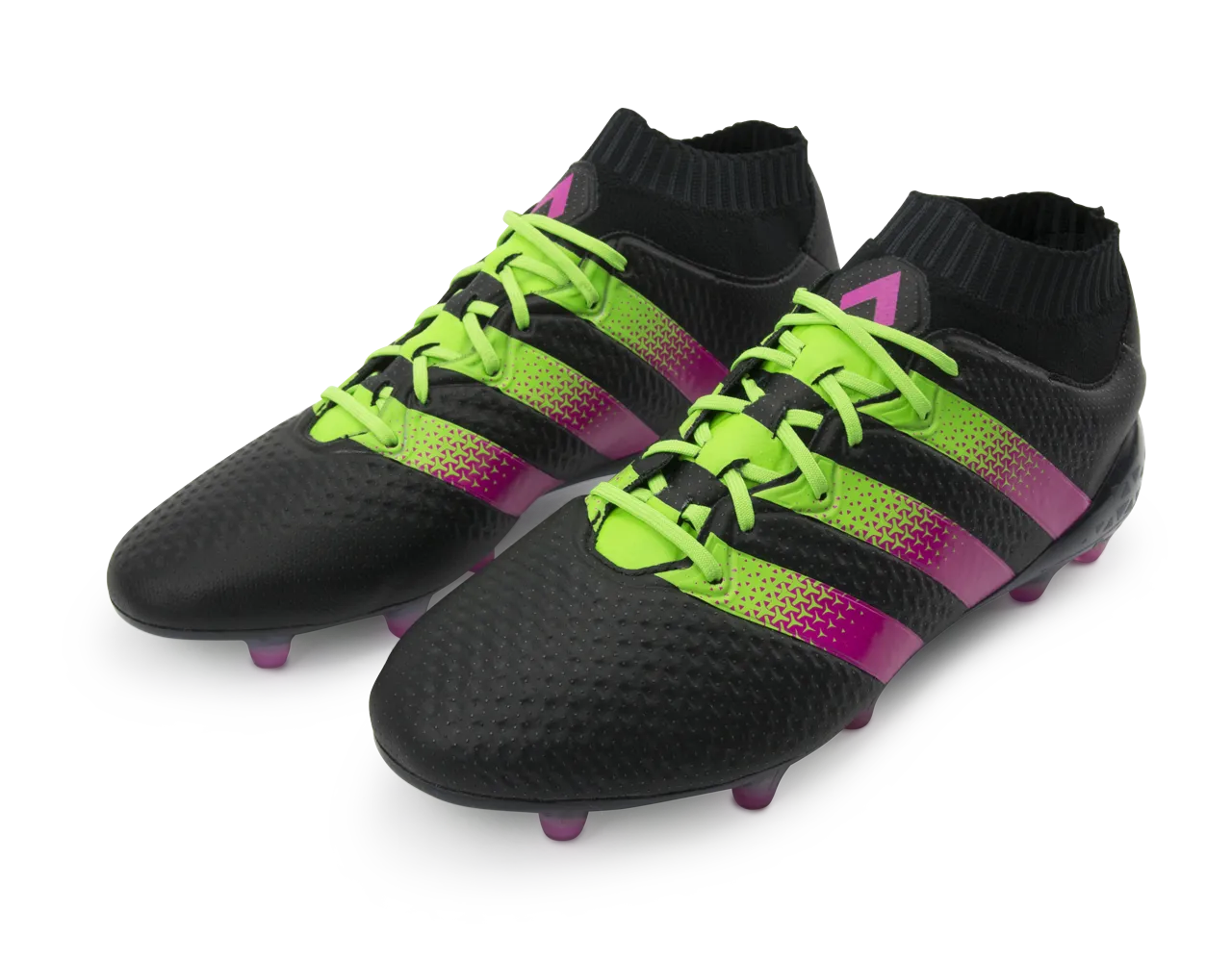 adidas Men's ACE 16.1 PrimeKnit FG/AG Black/Shock Pink/Solar Green