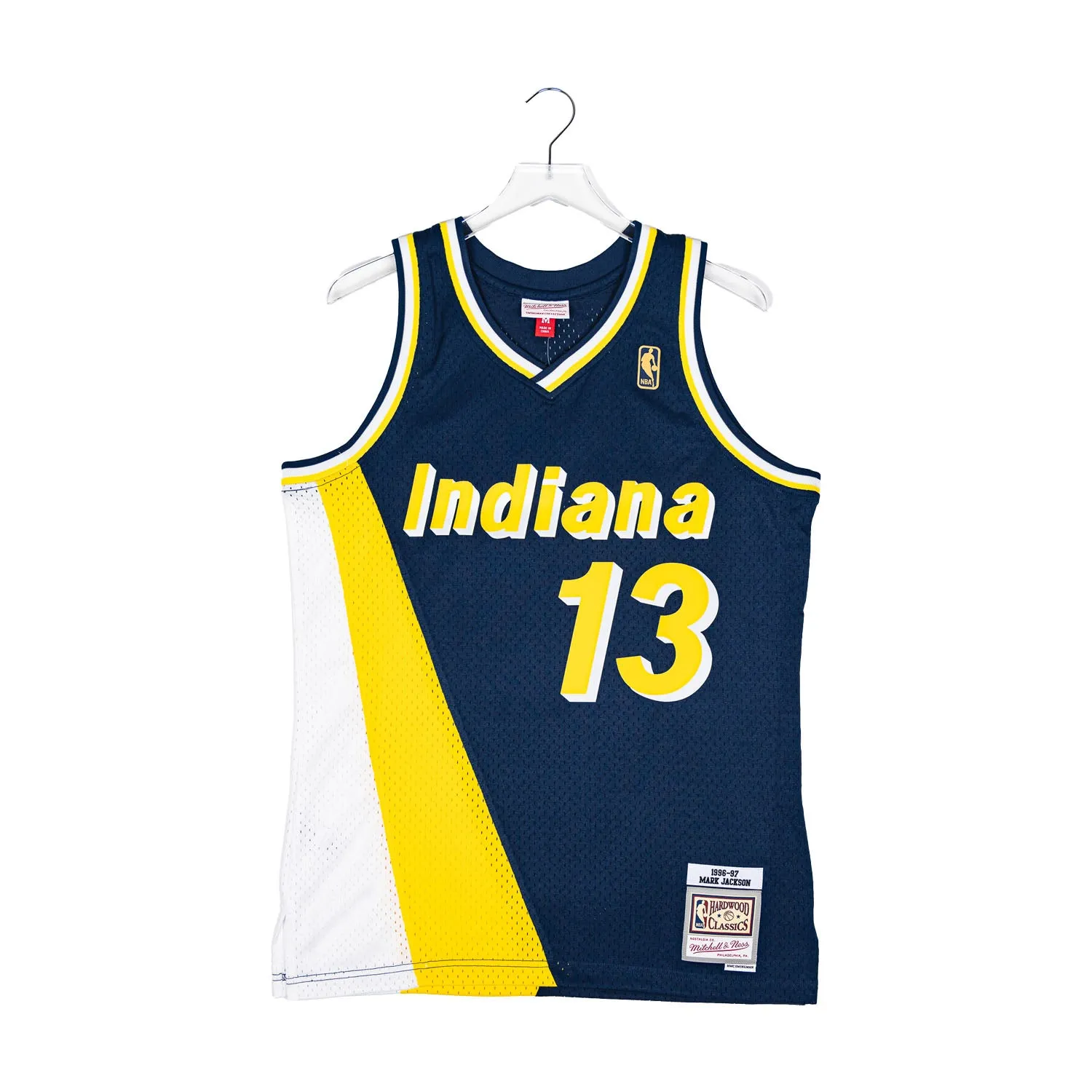 Adult Indiana Pacers Mark Jackson #13 Flo-Jo Hardwood Classic Jersey by Mitchell and Ness