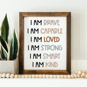 Affirmation Framed Wooden Sign