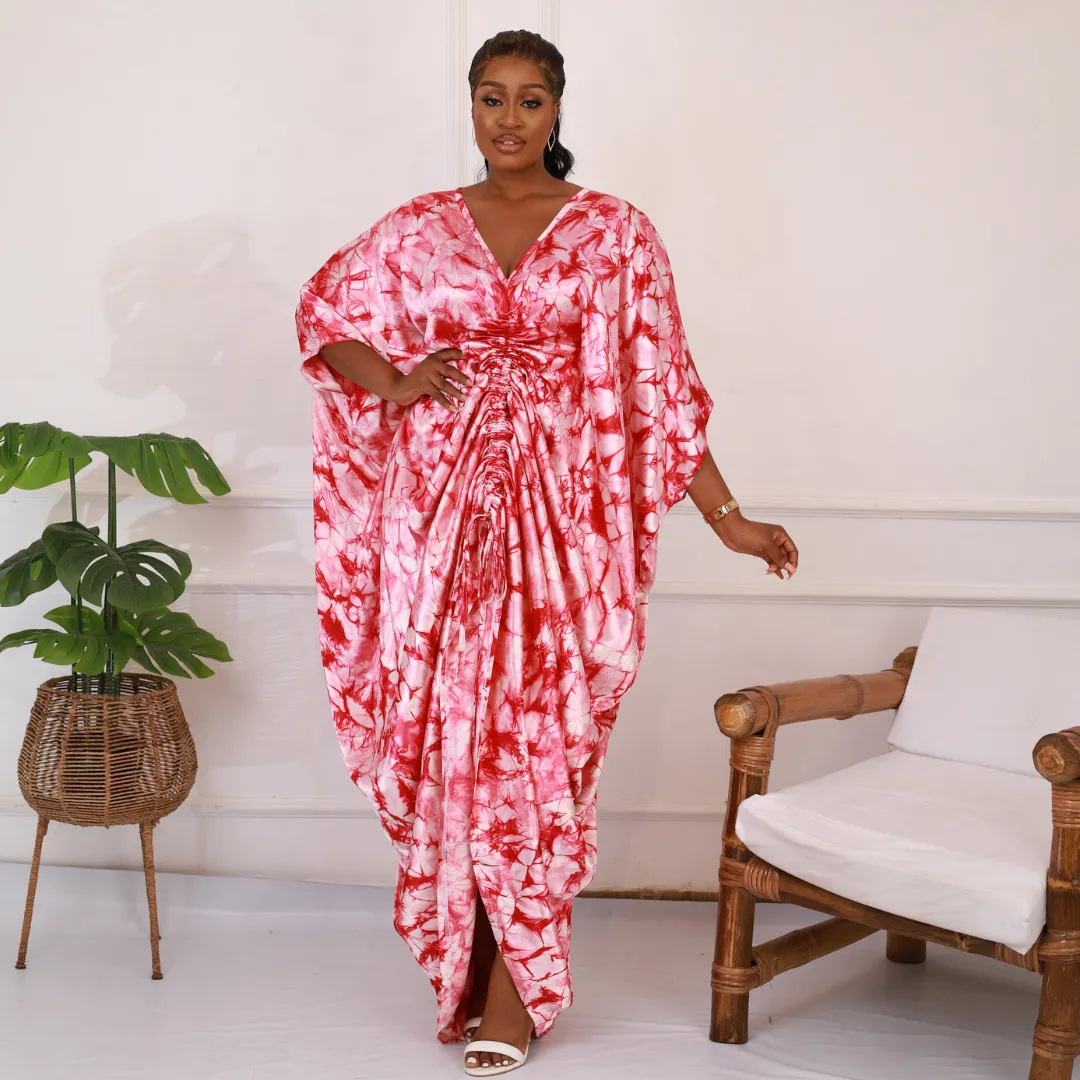 African Kampala Silk Drawstring Boubou Kaftan - Issa Rae