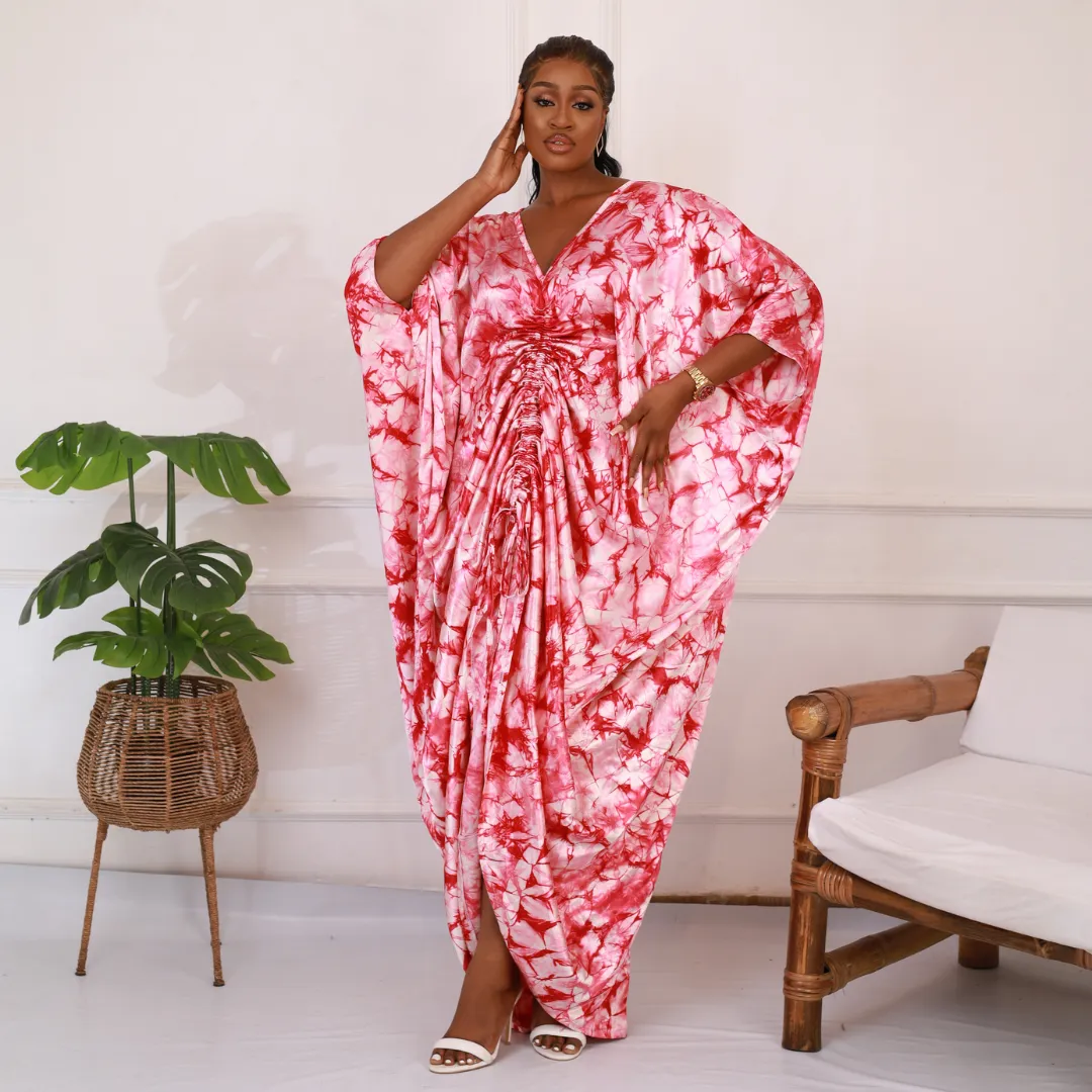 African Kampala Silk Drawstring Boubou Kaftan - Issa Rae