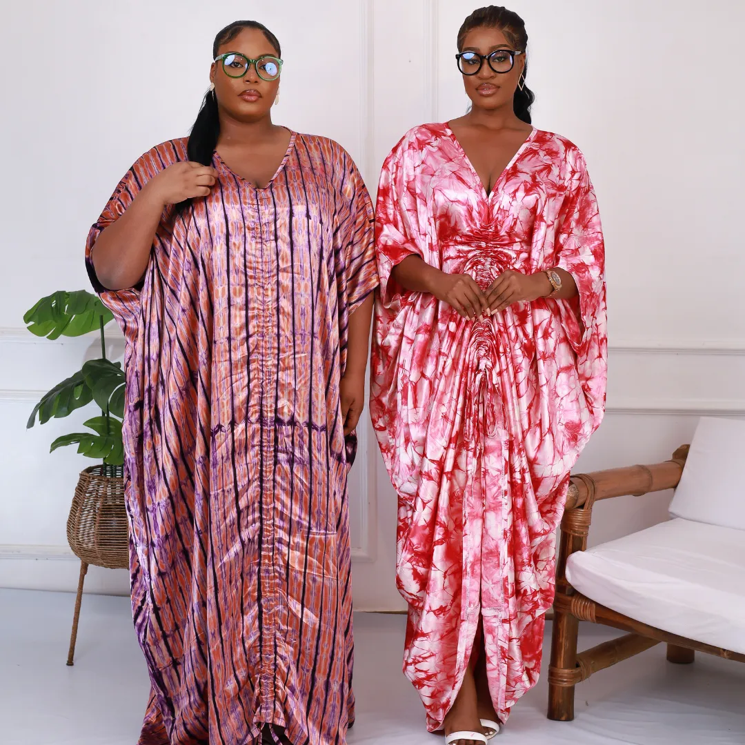 African Kampala Silk Drawstring Boubou Kaftan - Issa Rae