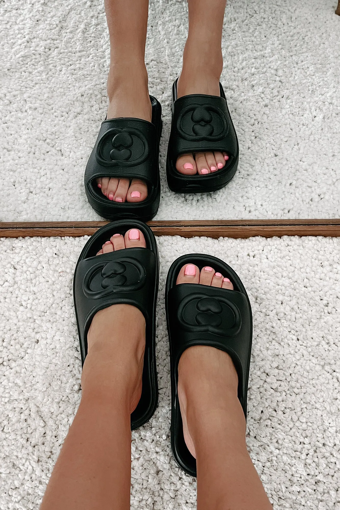 Always Chill PVC Platform Slide Sandals (Black)