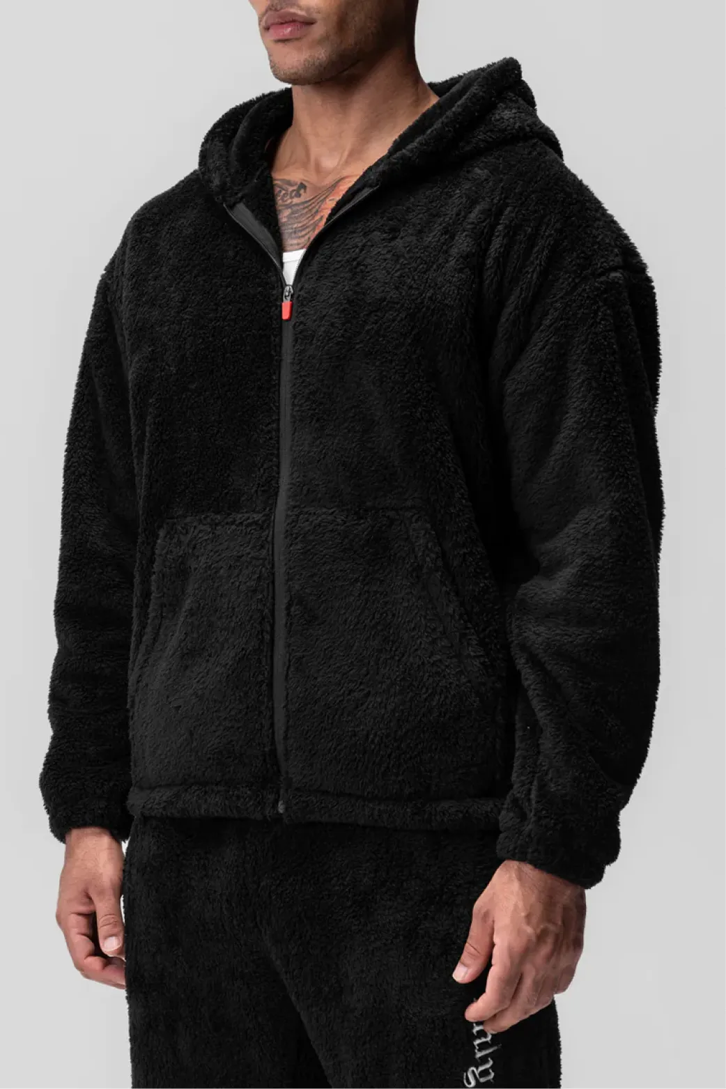 ASRV Full-Zip Sherpa Recovery Hoodie - Black/Black