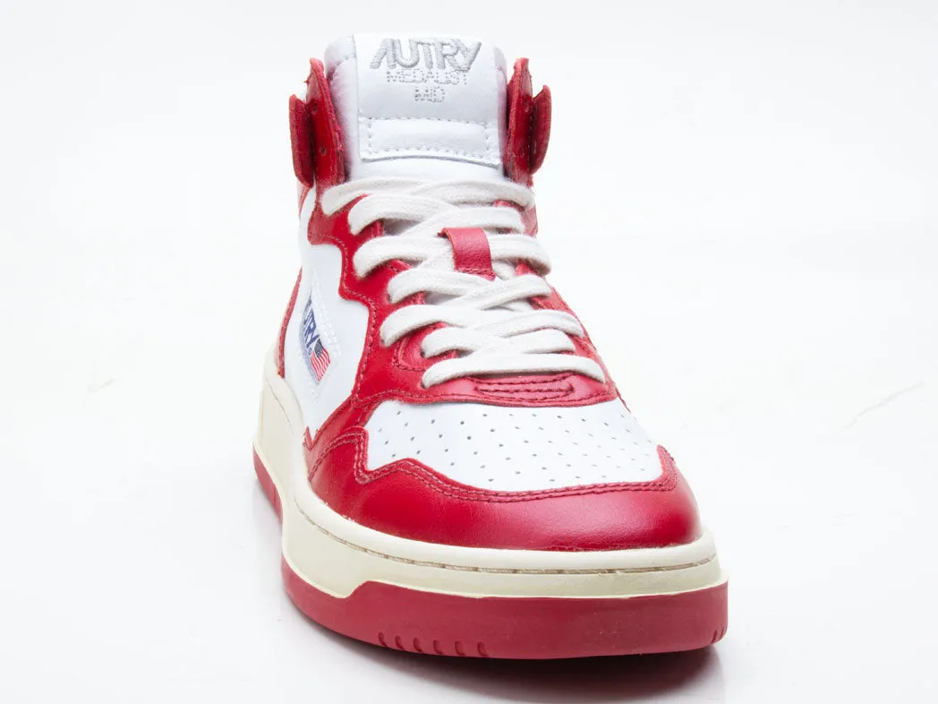 Autry Action Shoes Sneaker Medalist Mid Women white red AUMWWB02