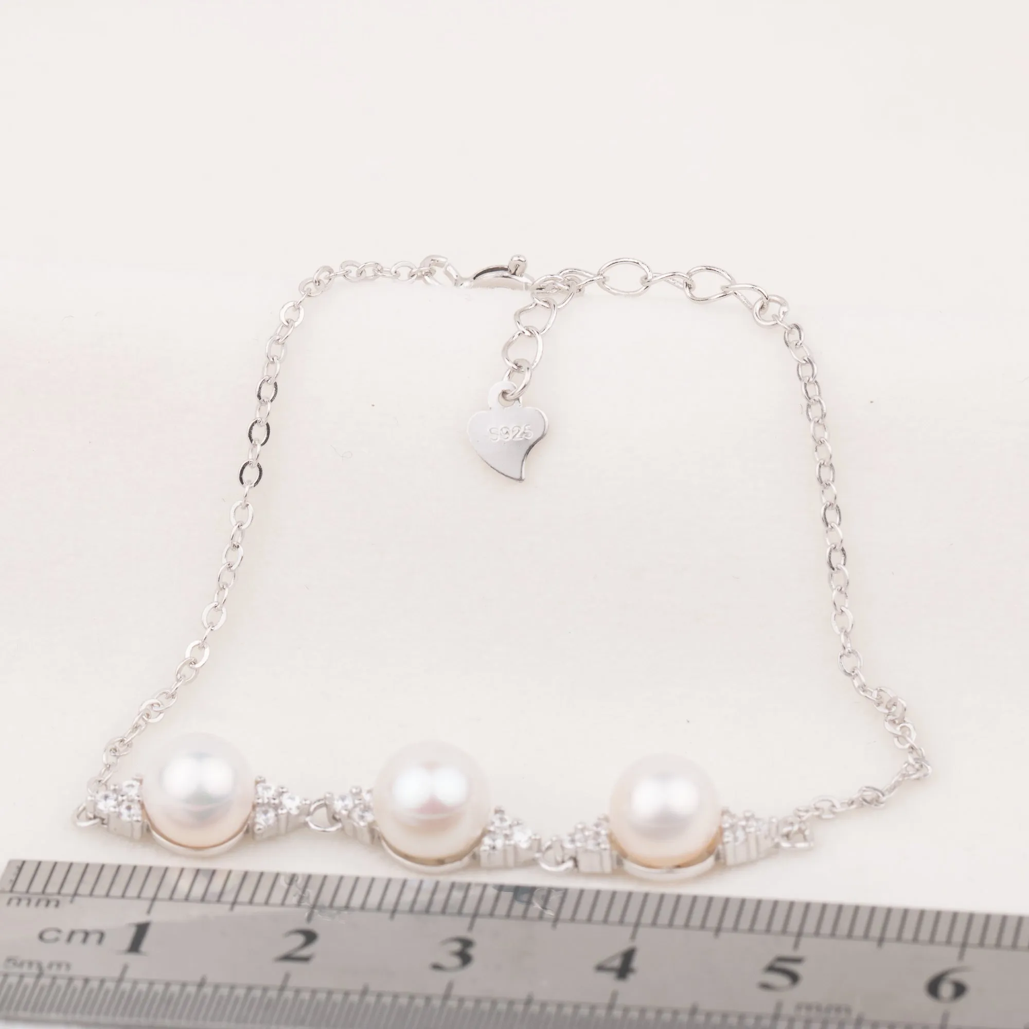 b030170 DIY 7-8mm Natural Freshwater pearl bracelet accessory 925 sterling silver adjustable chain bracelet for women