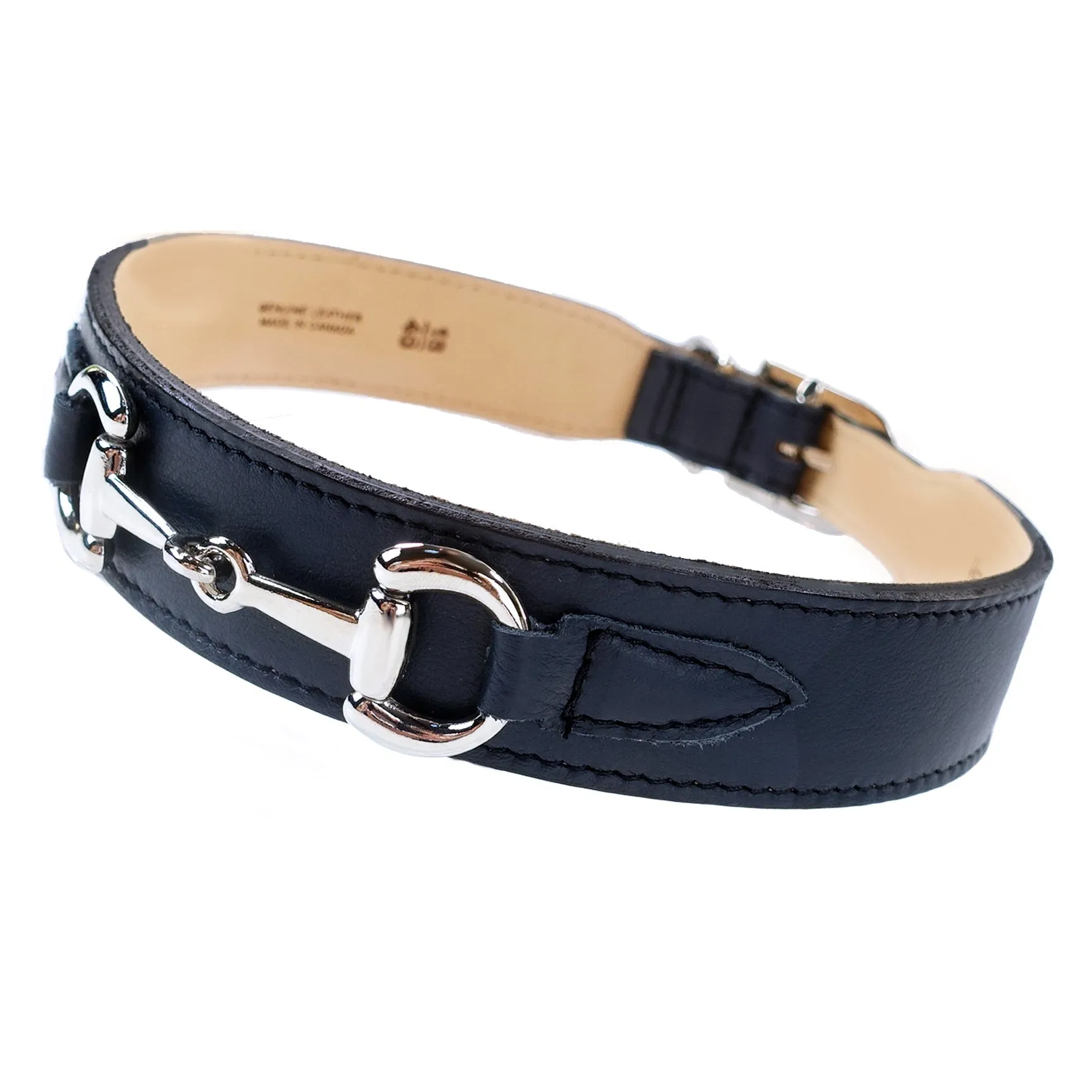 Belmont Dog Collar in French Navy & Nickel