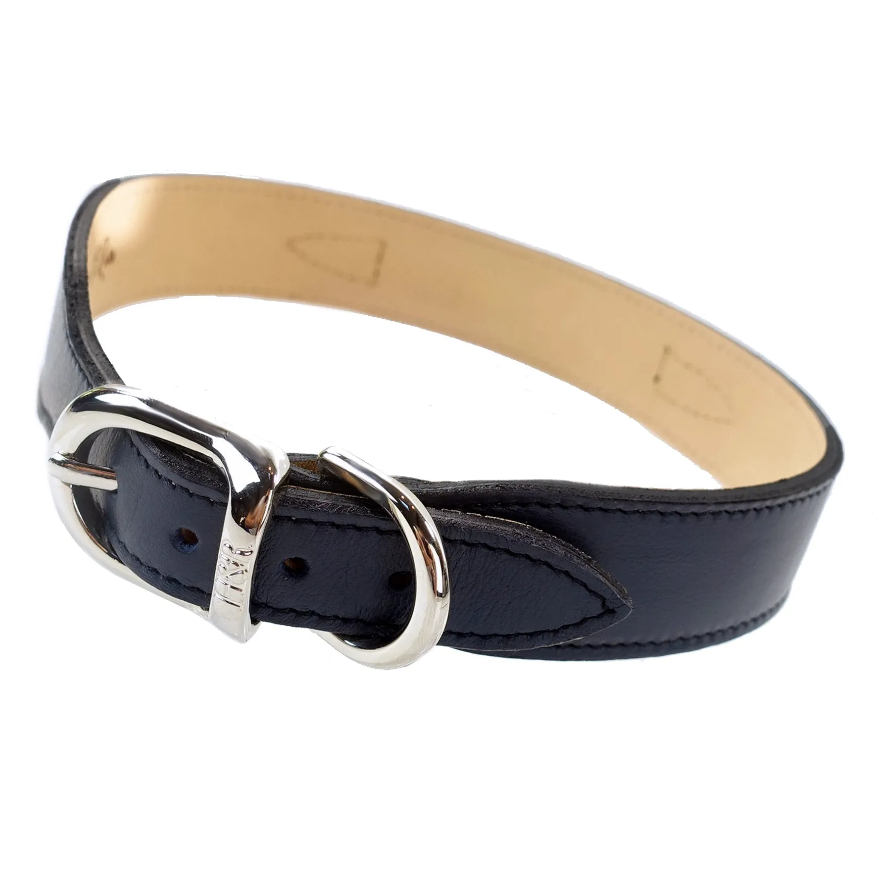 Belmont Dog Collar in French Navy & Nickel