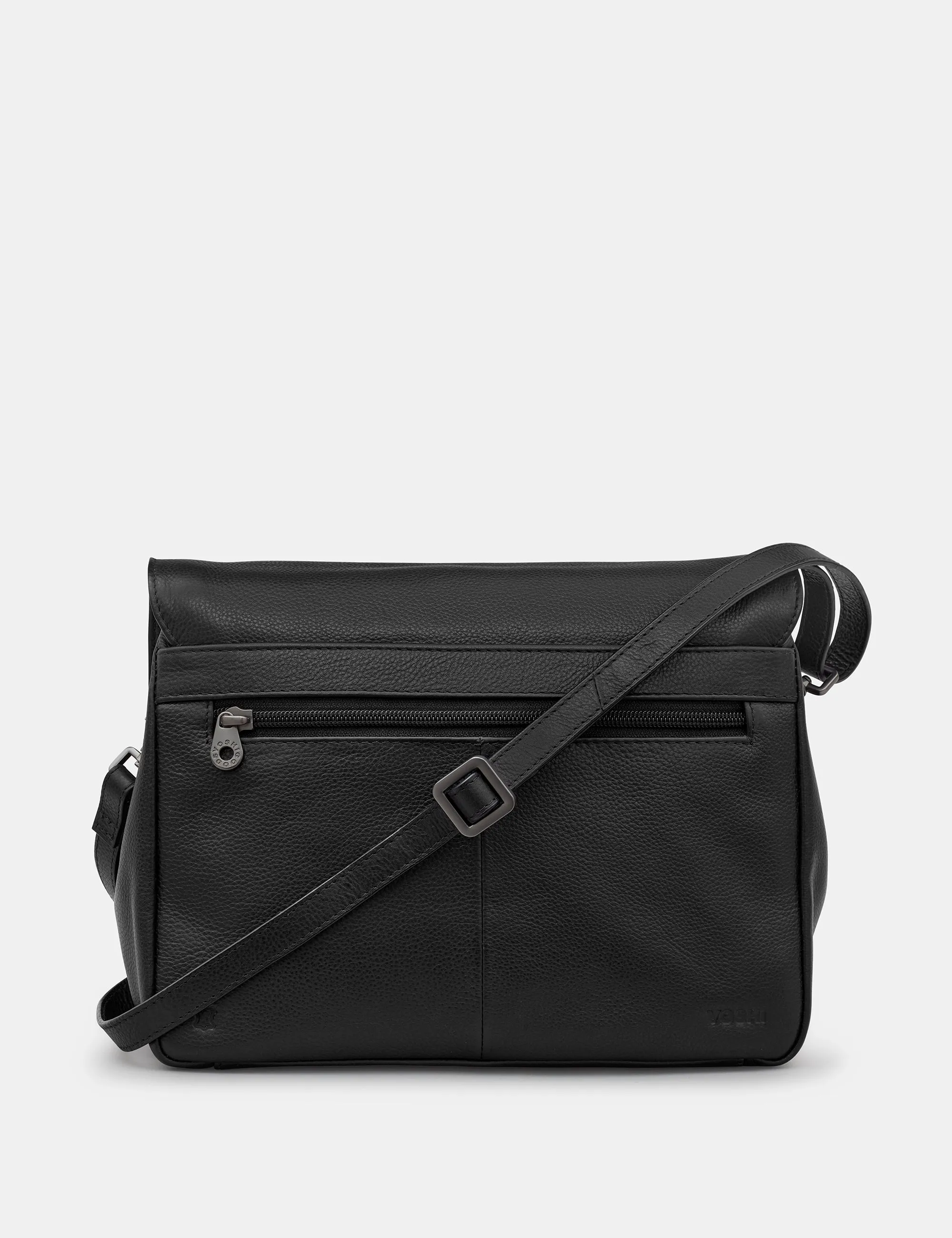 Bexley Black Leather Flap Over Bag