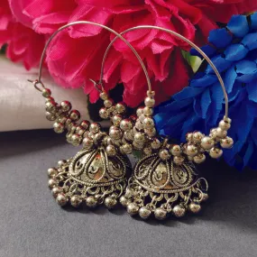 Bhavi Jewels Silver Plated Jhumki Earrings