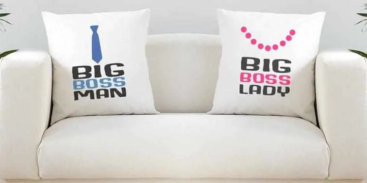 Big Boss Lady/Man Silky White Cushion