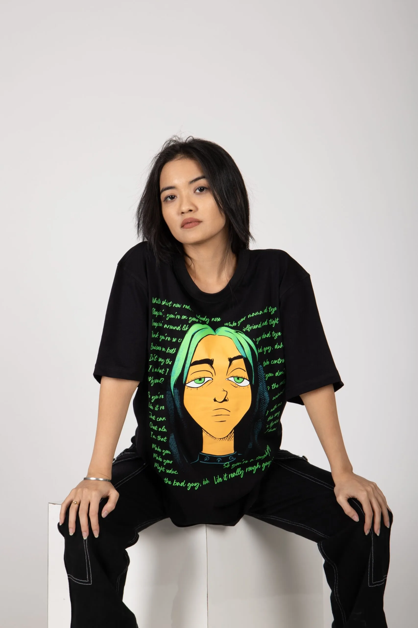 Billie Eilish Illustration Oversized T-shirt