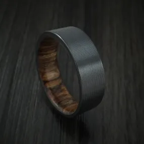 Black Titanium and Walnut Hard Wood Sleeve Men's Ring Custom Made