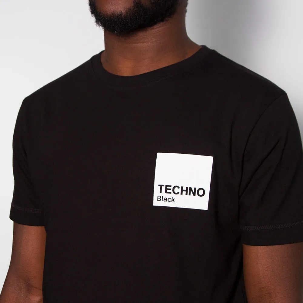 Box Techno White Print - Tshirt - Black