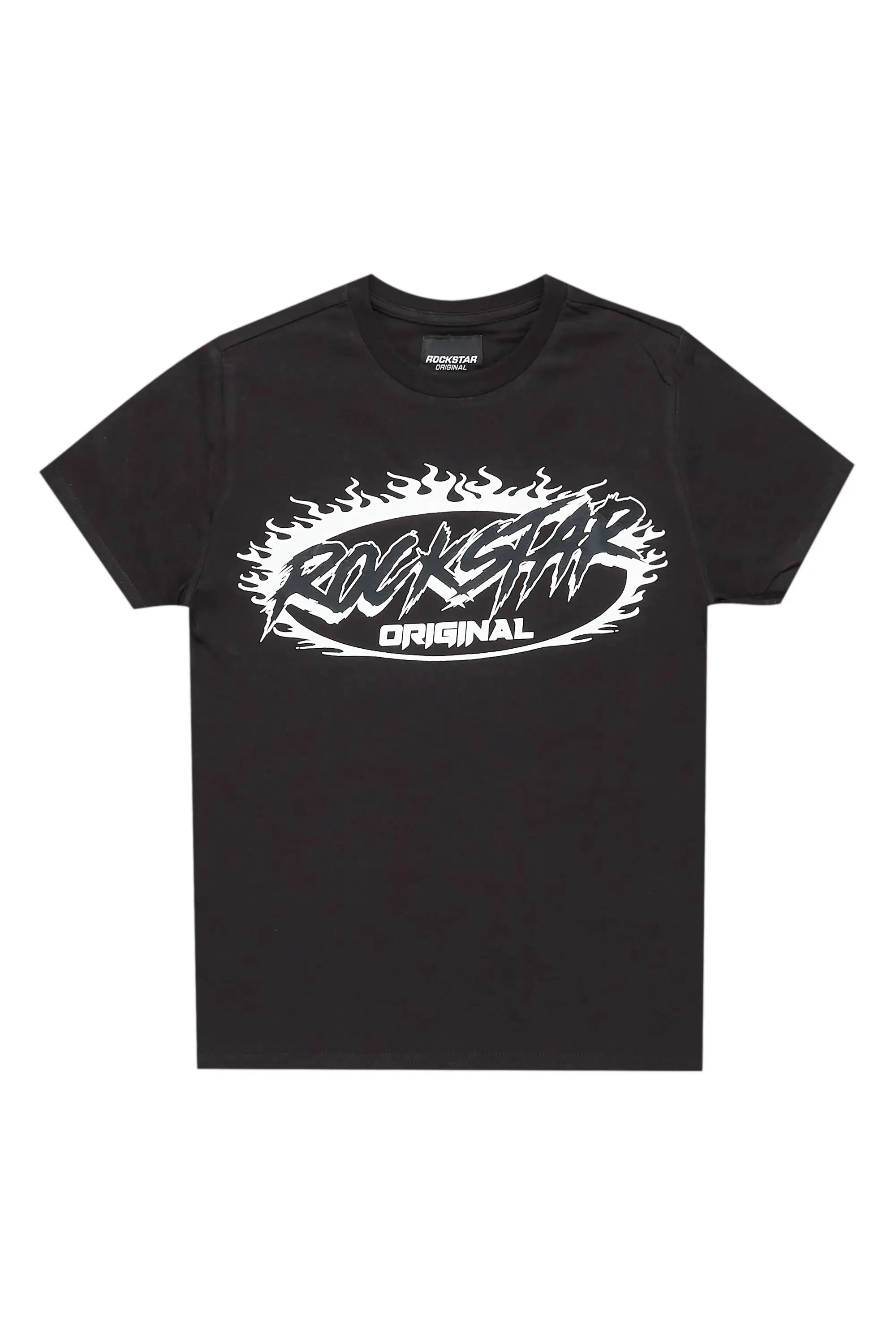 Boys Bakari Black Graphic T-Shirt