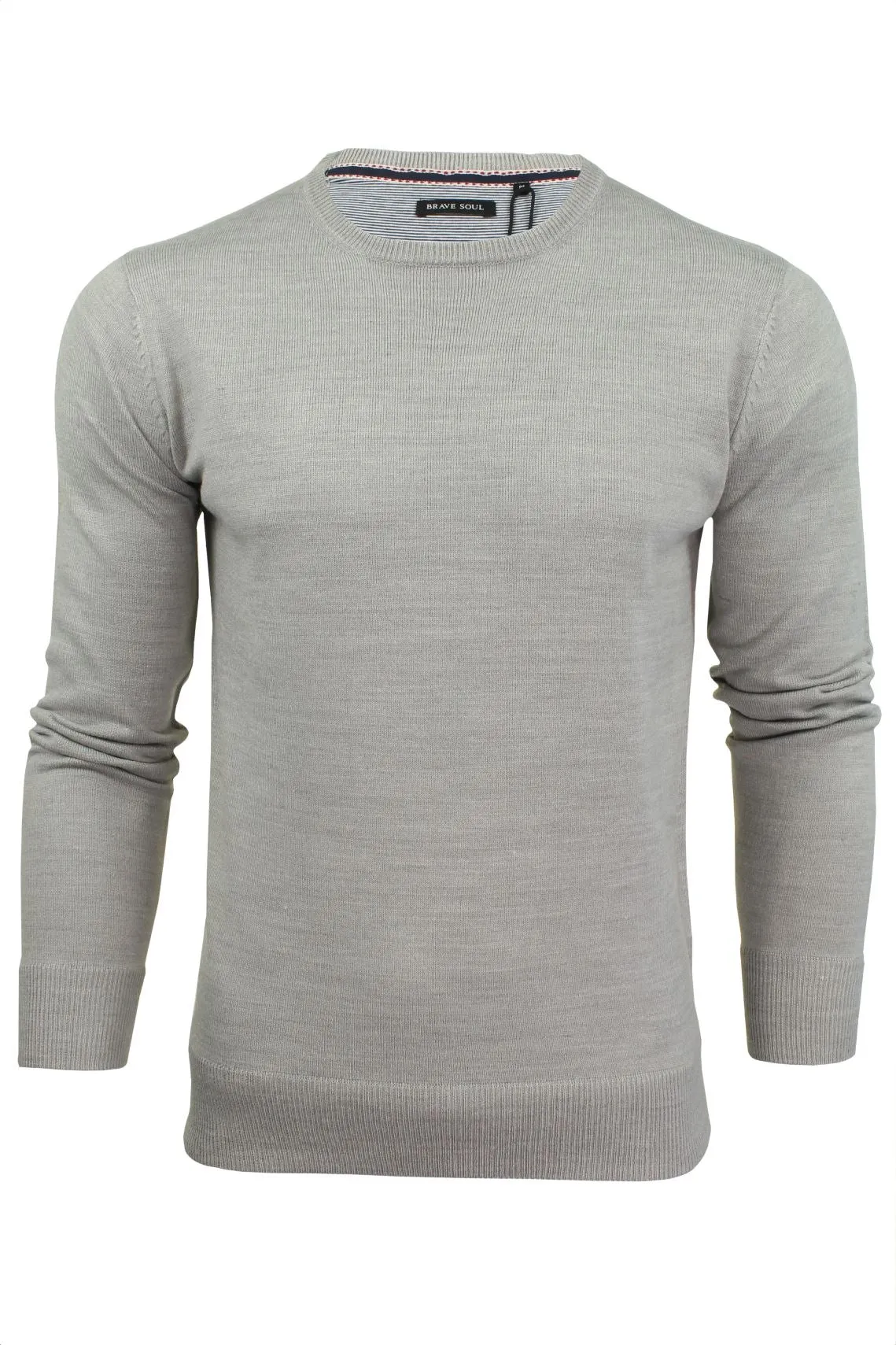 Brave Soul Men's Plain Crew Neck Jumper