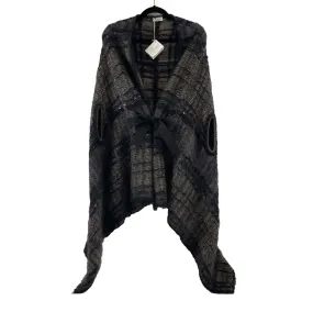 Brunello Cucinelli - Mohair Alpaca Tartan Sequin Bow Poncho Cape Sweater