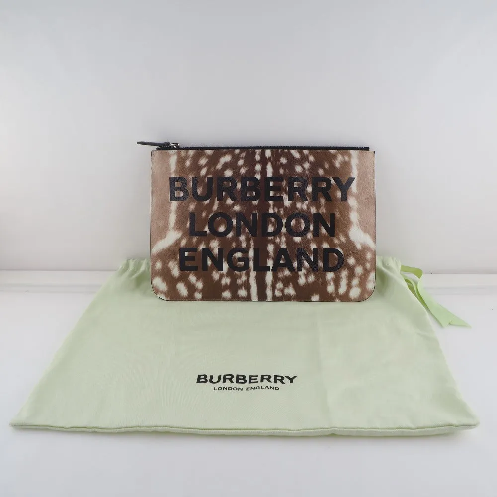 BURBERRY Clutch bag 8015103 Cowhide Brown business bag LONDON ENGLAND Women Used Authentic