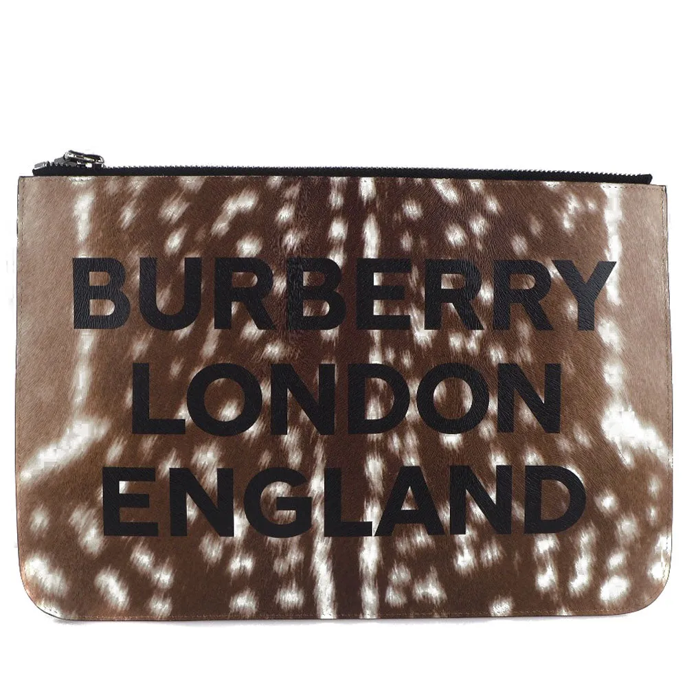 BURBERRY Clutch bag 8015103 Cowhide Brown business bag LONDON ENGLAND Women Used Authentic