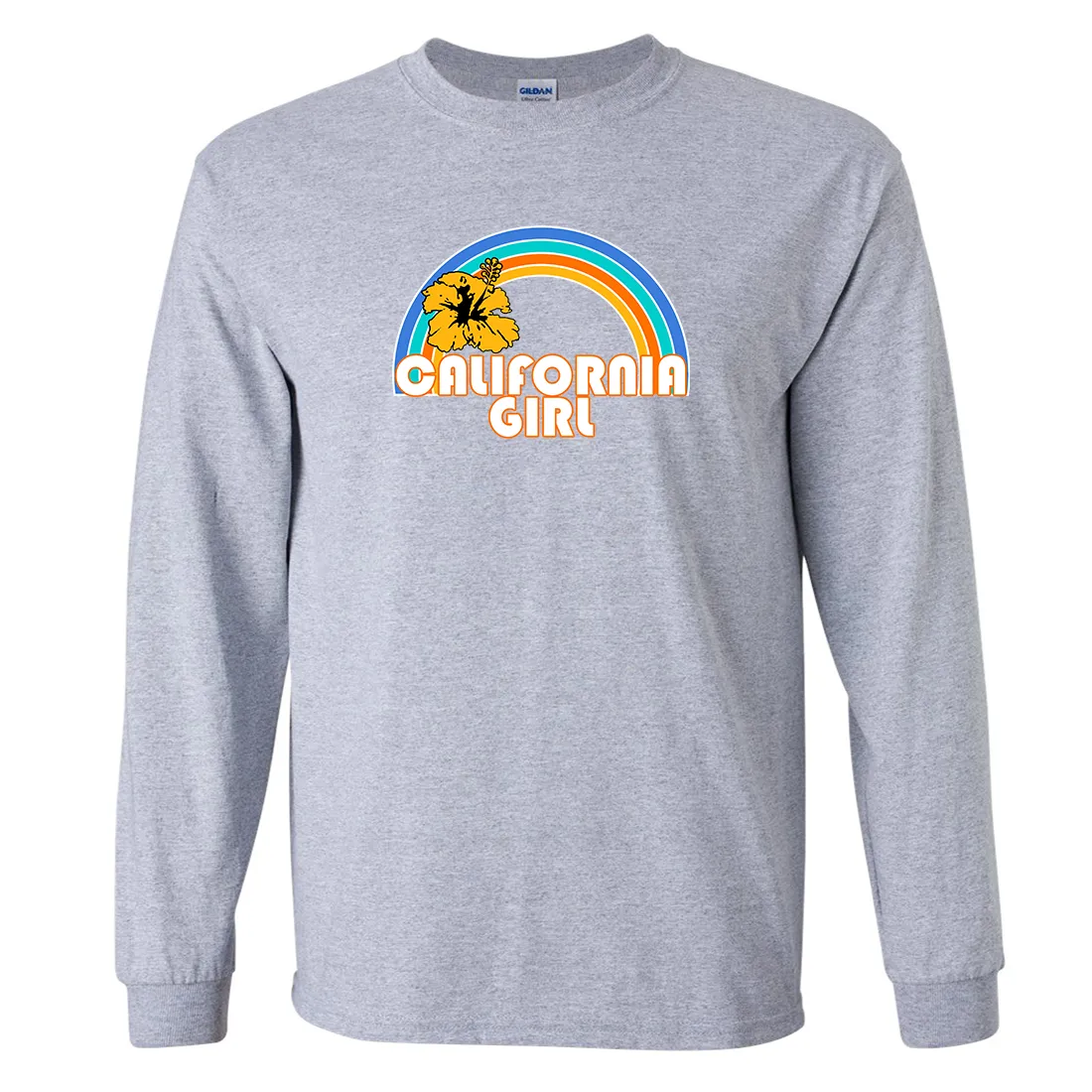 California Girl Rainbow Hibiscus Long Sleeve Shirt