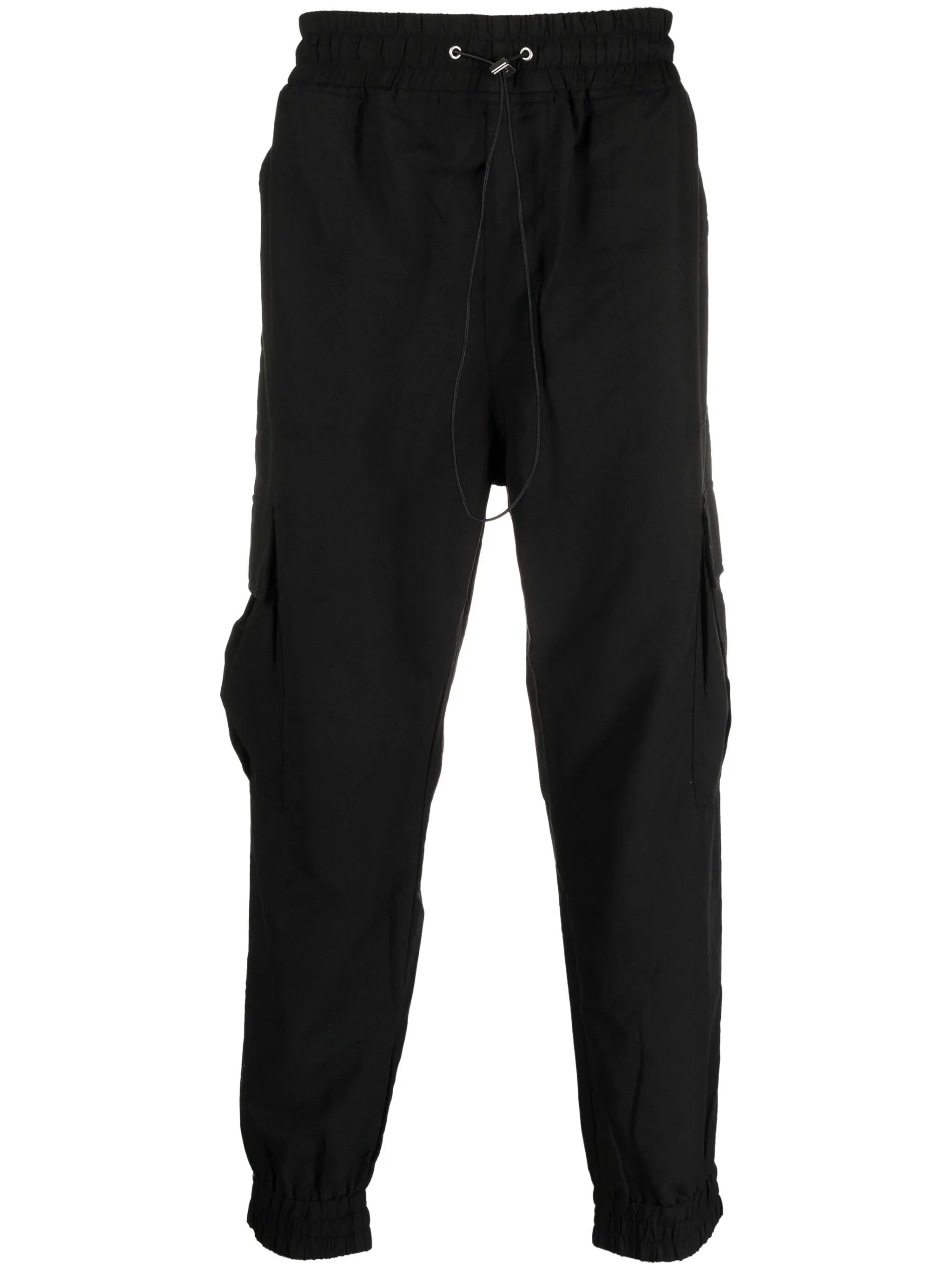 Cargo-Pockets Drawstring-Waistband Track Pants