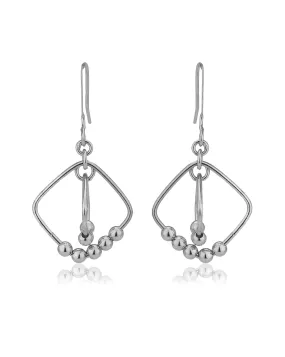 Carlton London 925 Sterling Silver Rhodium Plated Contemporary Drop Earring