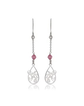 Carlton London 925 Sterling Silver Rhodium Plated Cz Drop Earring For Women