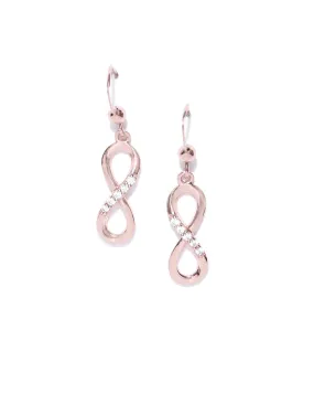 Carlton London 925 Sterling Silver Rose Gold Plated Cz Infinity Drop Earring For Women