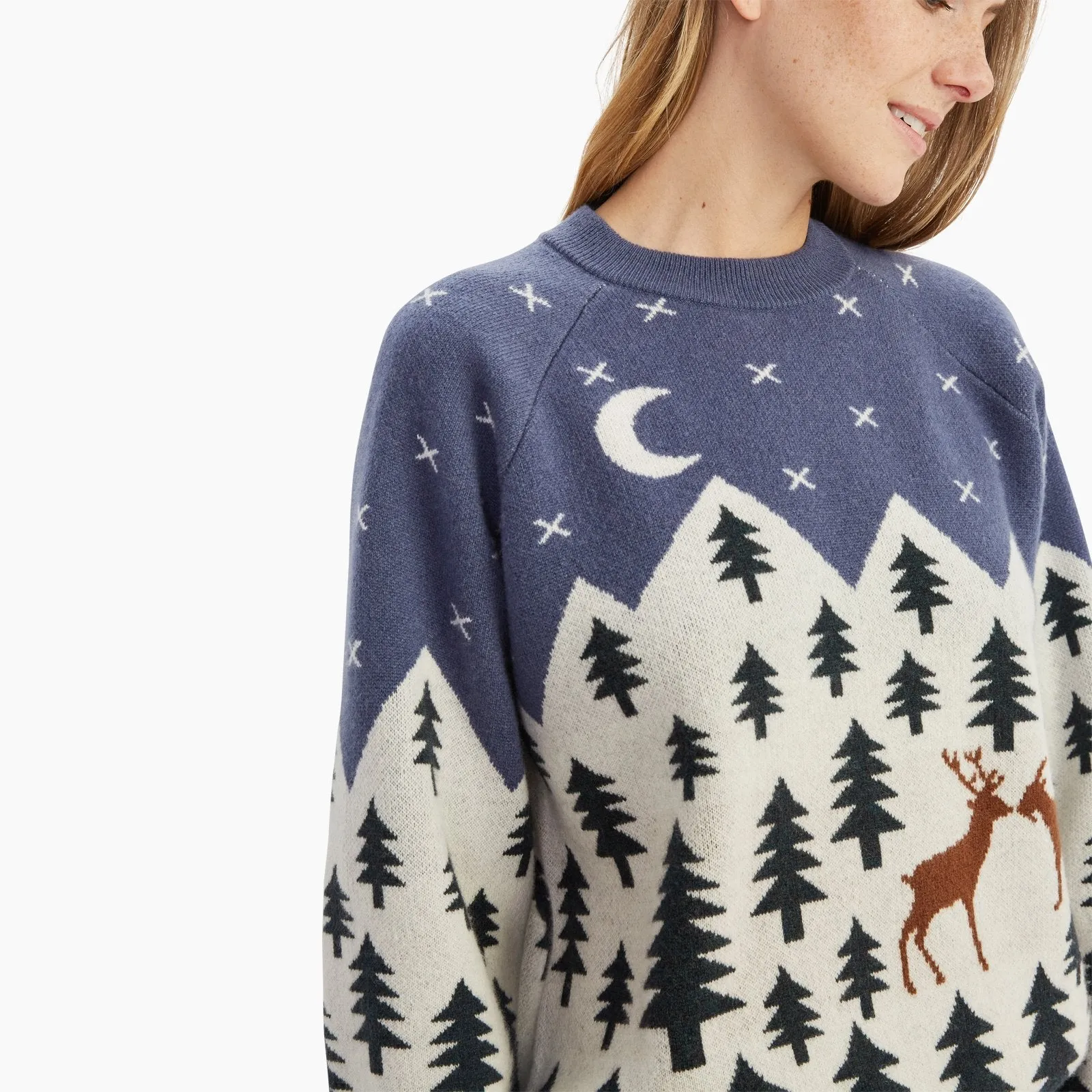 Cashmere Scenic Fair Isle Crewneck Sweater