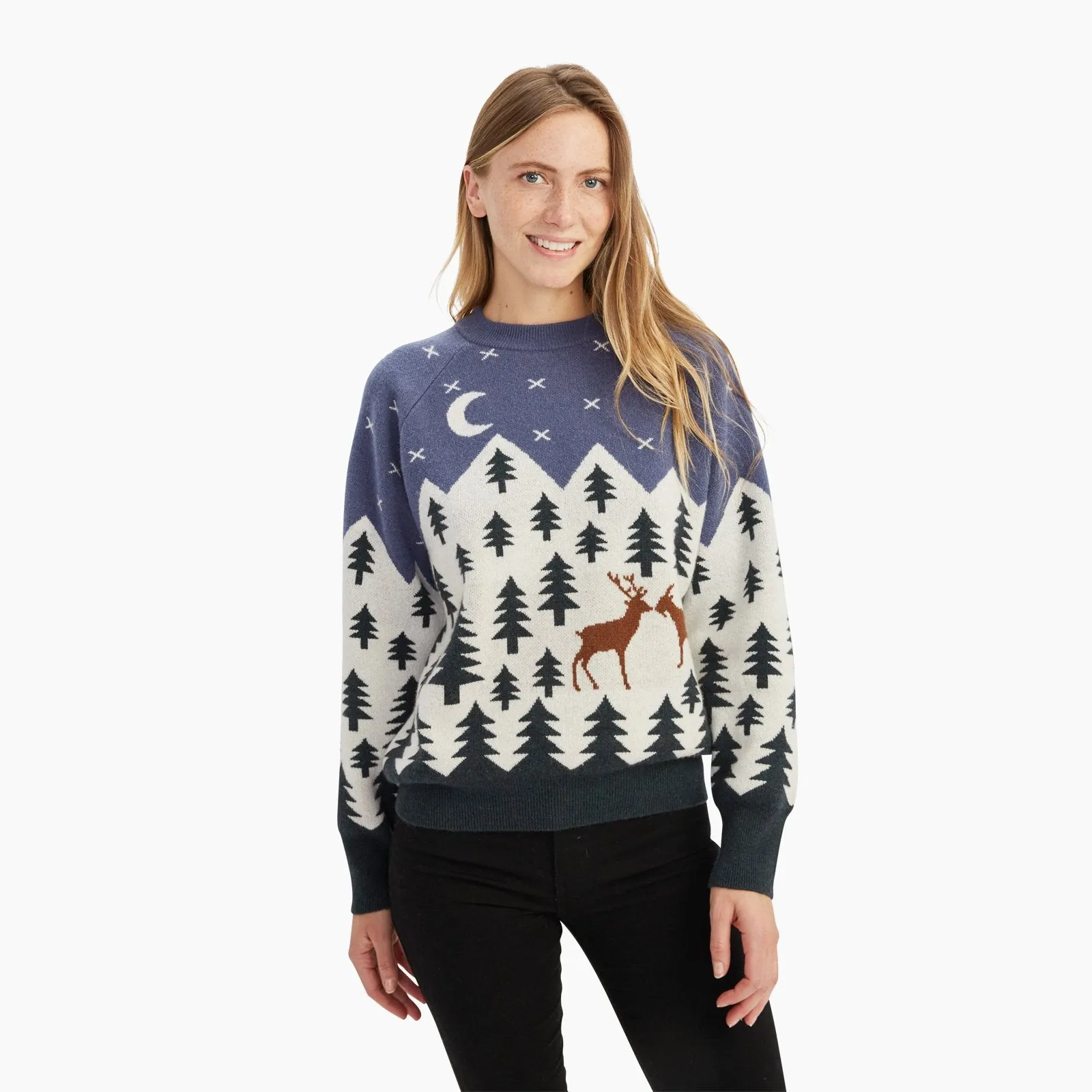 Cashmere Scenic Fair Isle Crewneck Sweater