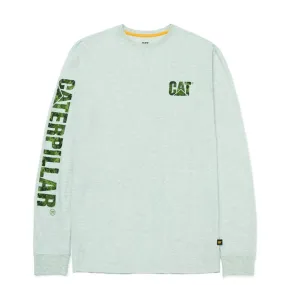 CAT Trademark Banner Long Sleeve Work Shirt 1510034 - Cream Heather