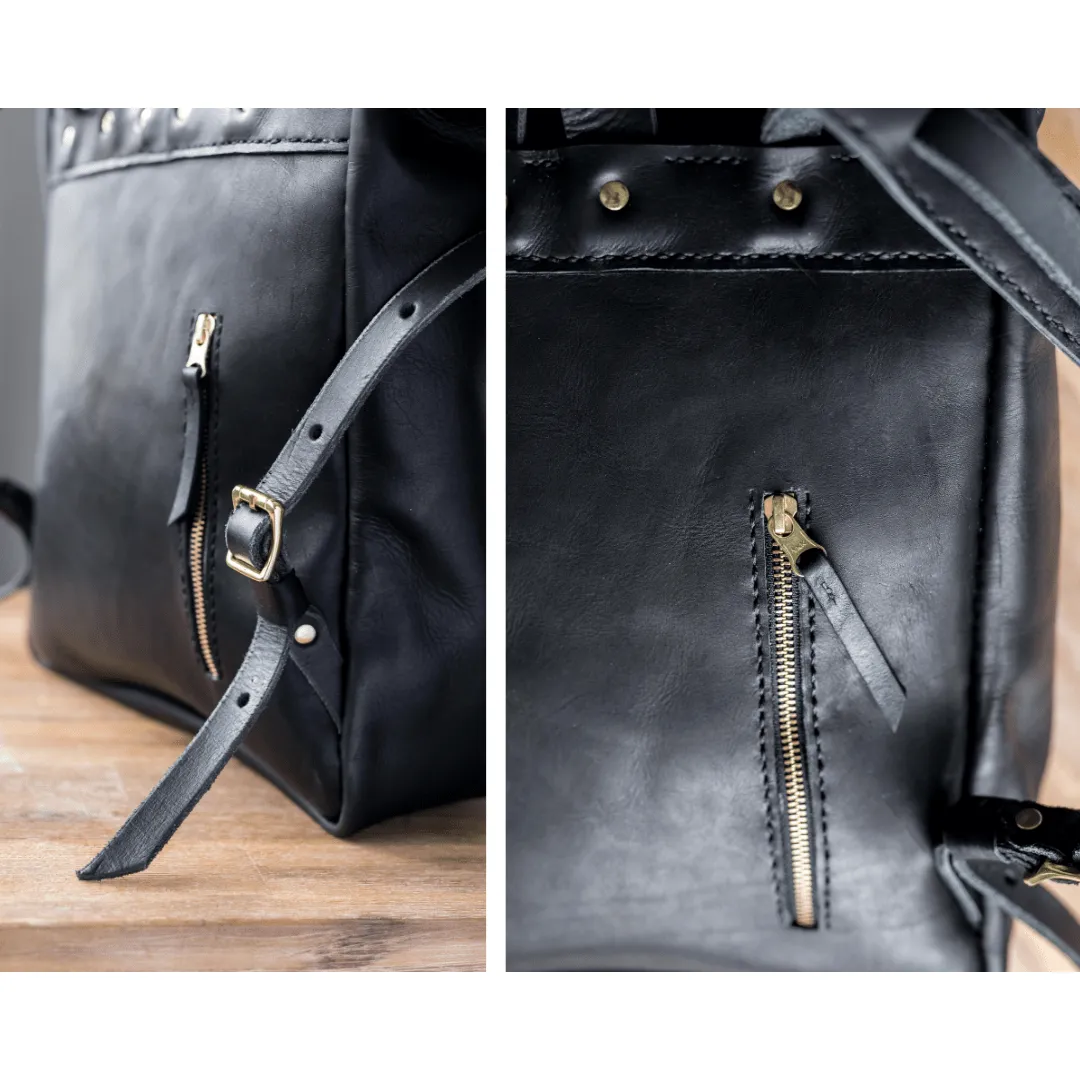 Classic Leather Noah Backpack - Black Edition