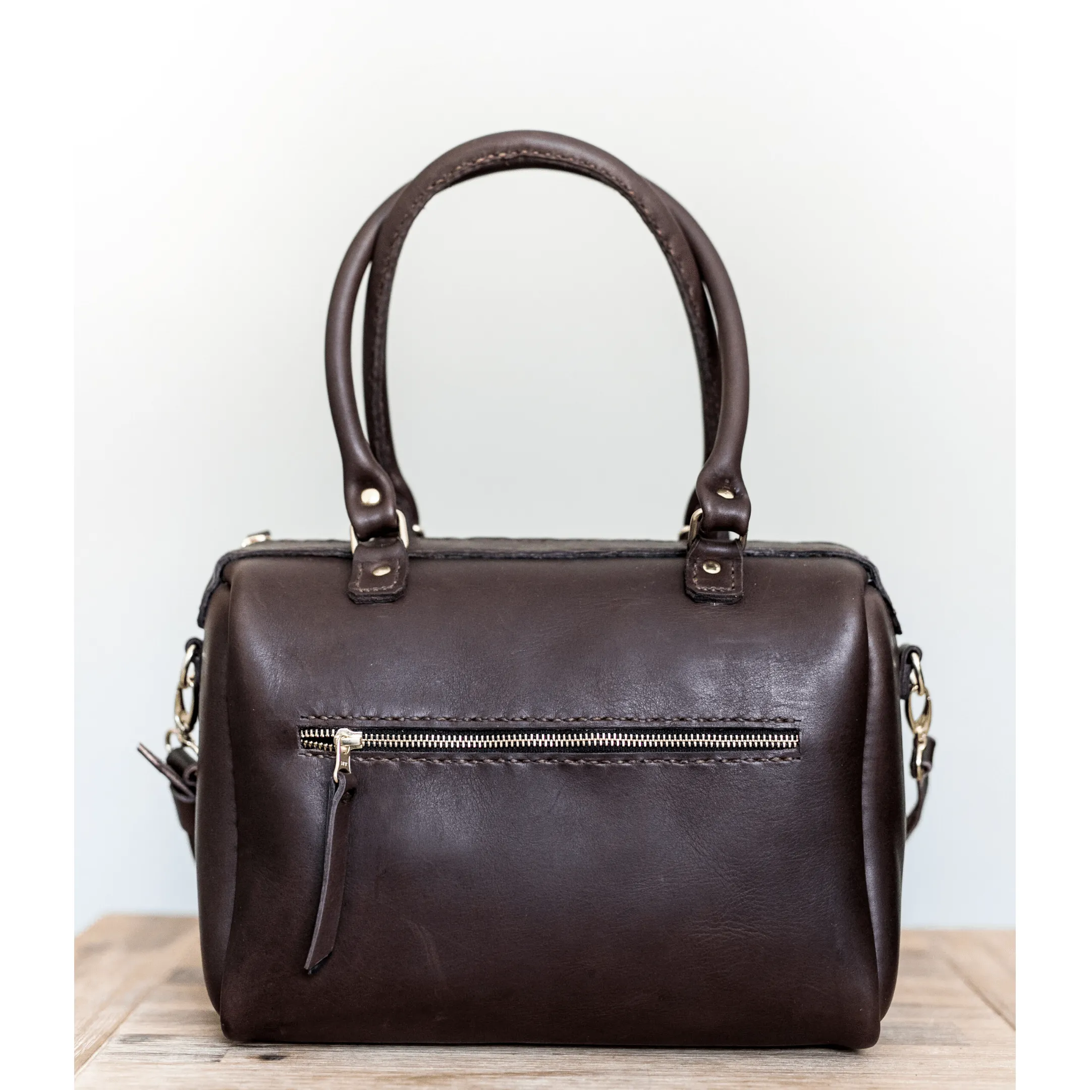 Classic Leather Priscilla Handbag - Chocolate