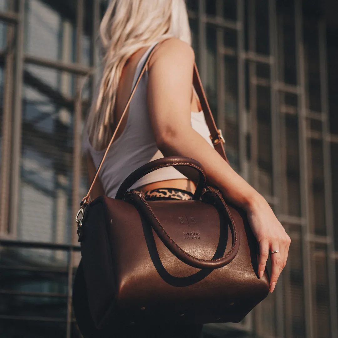 Classic Leather Priscilla Handbag - Chocolate