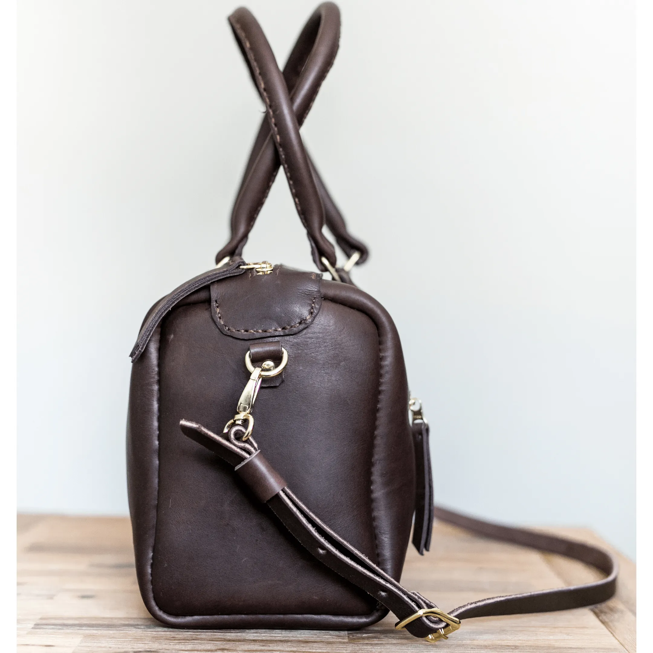 Classic Leather Priscilla Handbag - Chocolate