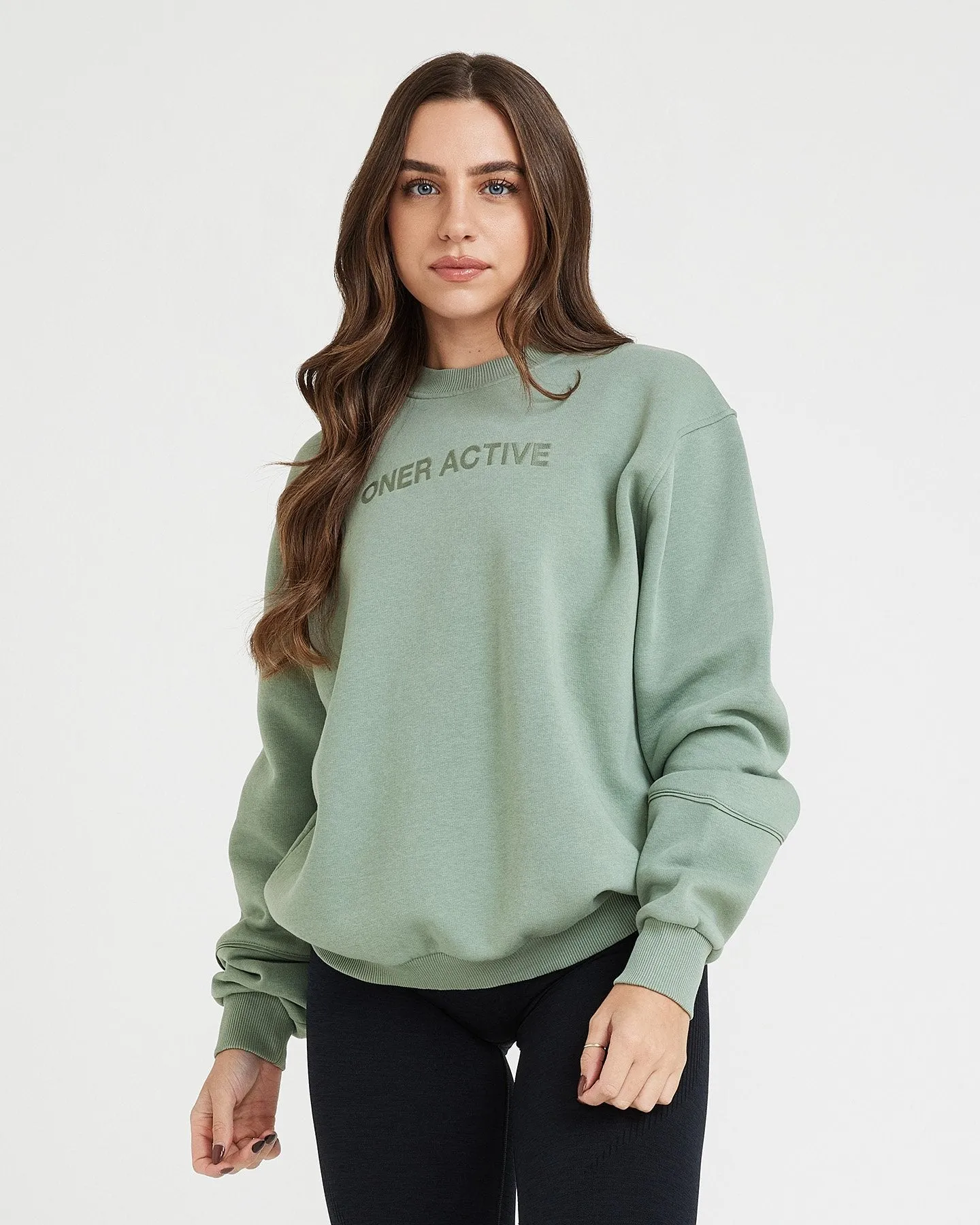 Classic Lounge Oversized Crew Neck | Sage