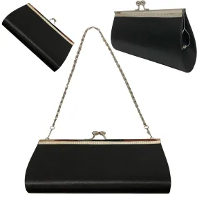 CLEARANCE EVENING BAG IN BLACK (CASE OF 48 - $1.50 / PIECE)  Wholesale Black Evening Bag SKU: EB1020-SOL-BLACK-48