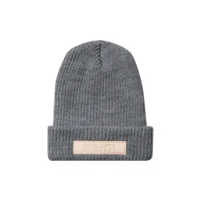 Concepts Leather Patch Beanie (Light Grey)