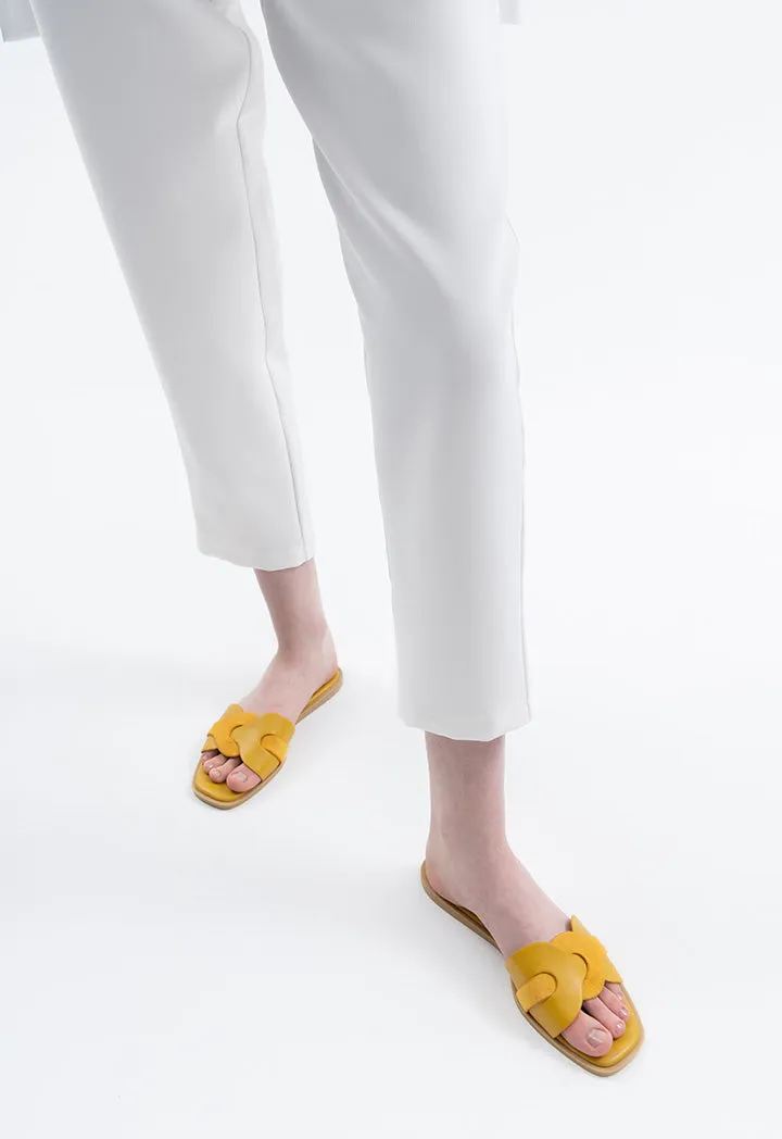 Contrast Inserted Vamp Slip On Sandals